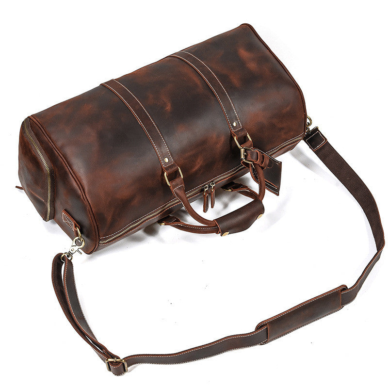 Leather Travel Bag Crazy Horse Retro Duffel