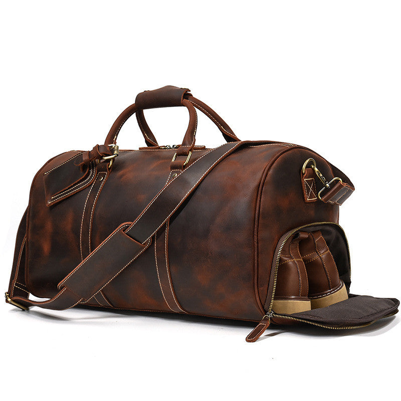 Leather Travel Bag Crazy Horse Retro Duffel