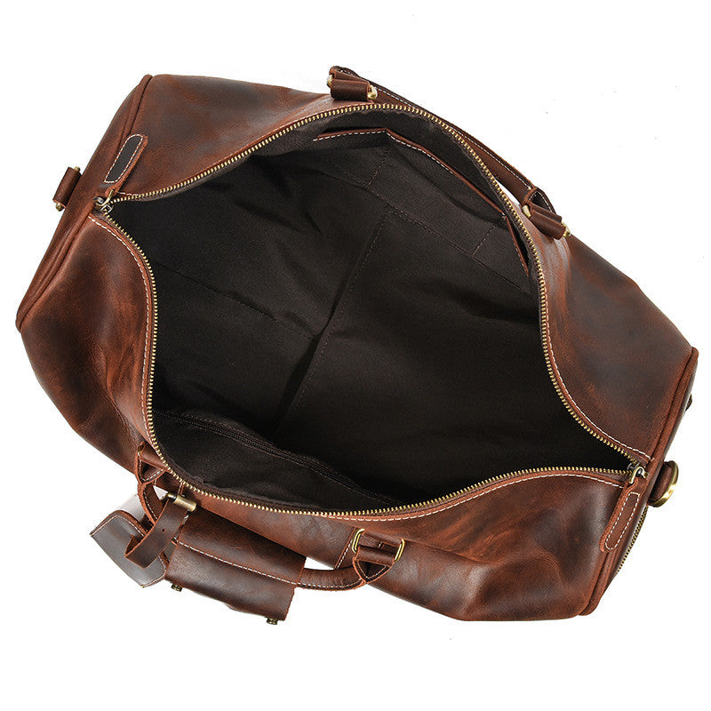 Leather Travel Bag Crazy Horse Retro Duffel