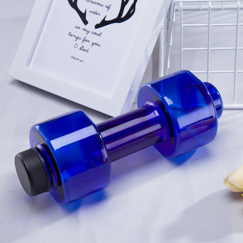 Dumbbell Water Bottle Fitness Creative Portable Plastic Sports Cup Large