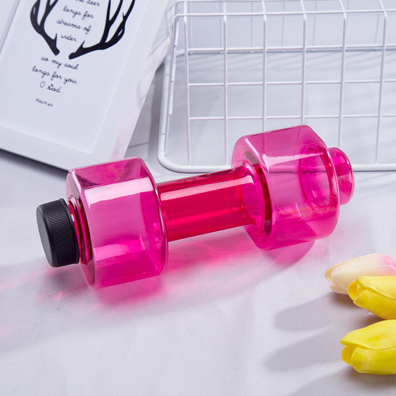 Dumbbell Water Bottle Fitness Creative Portable Plastic Sports Cup Large