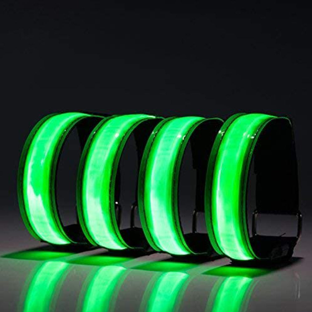USB Charging LED Luminous Night Running Armband Bracelet Reflective Safety Belt