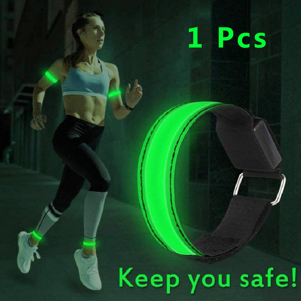 USB Charging LED Luminous Night Running Armband Bracelet Reflective Safety Belt