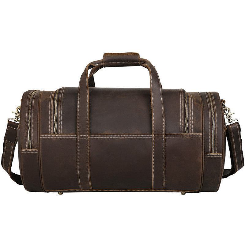 Trendy Cow European And American Retro Men's Leather Travel Bag Large-capacity