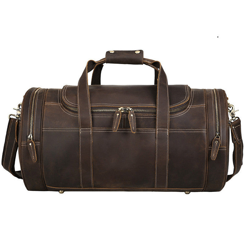 Trendy Cow European And American Retro Men's Leather Travel Bag Large-capacity
