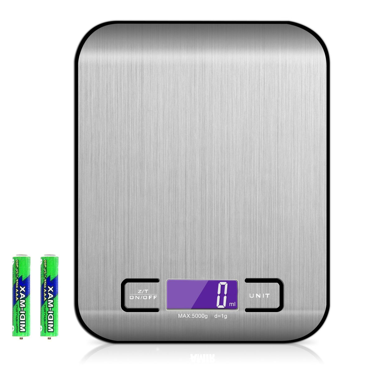 Rechargeable Flat Stainless Steel Kitchen Scale Electronic Small Platform