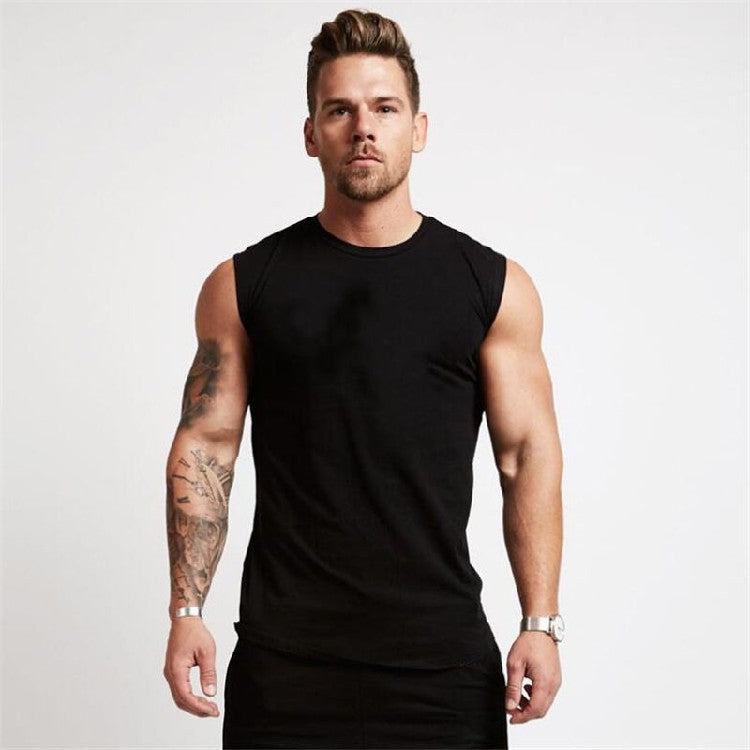 Gym Sleeveless Shirt Cotton Tank Top For Men Sportswear Vest