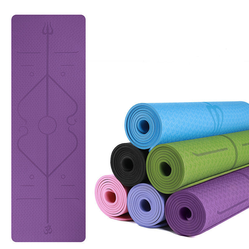 Yoga Mat Two-color 6Mm Posture Line Fitness