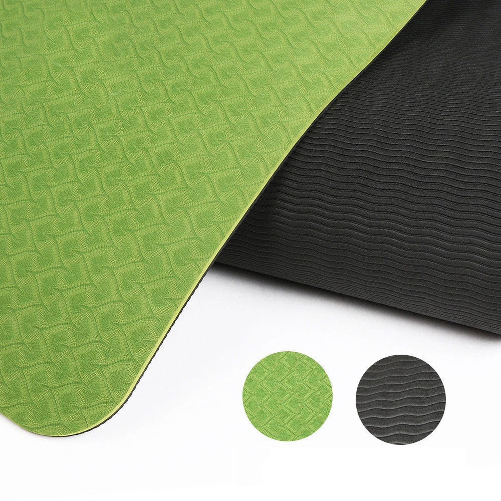 Yoga Mat Two-color 6Mm Posture Line Fitness
