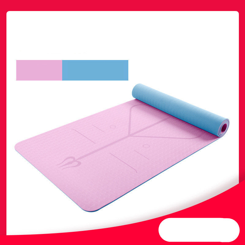 Yoga Mat Two-color 6Mm Posture Line Fitness