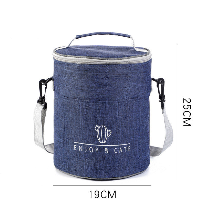 Round Insulated Lunch Box Bag Thick Aluminum Foil