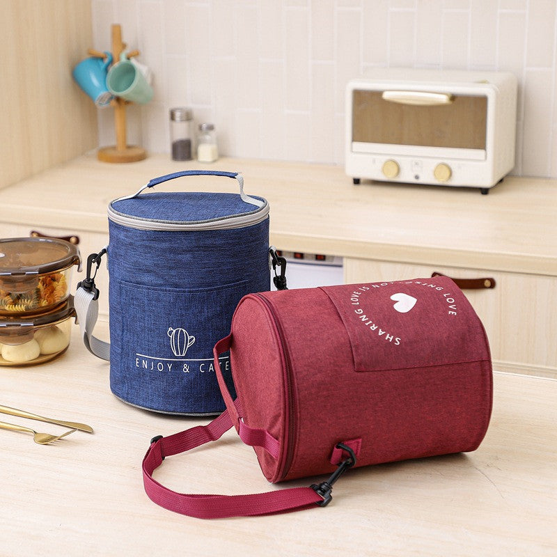 Round Insulated Lunch Box Bag Thick Aluminum Foil