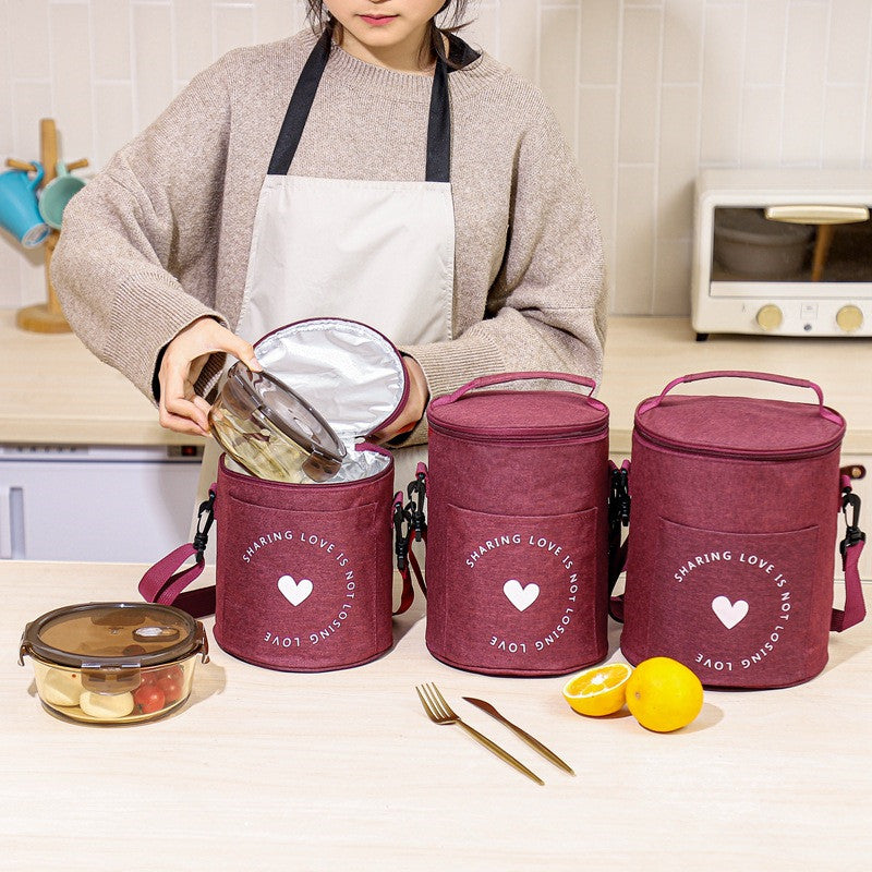 Round Insulated Lunch Box Bag Thick Aluminum Foil