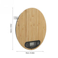 Bamboo Panel Electronic Kitchen Scale Big Round Baking Gram Weight