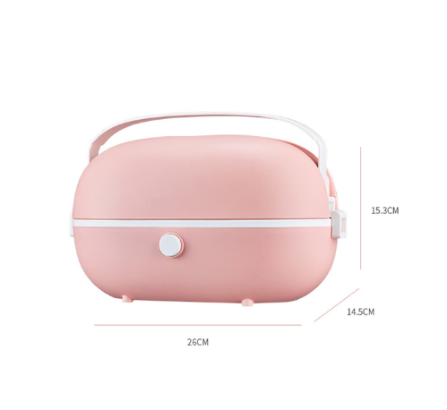 Portable Cooking Electric Lunch Box Stainless Steel Inner Tank Student White