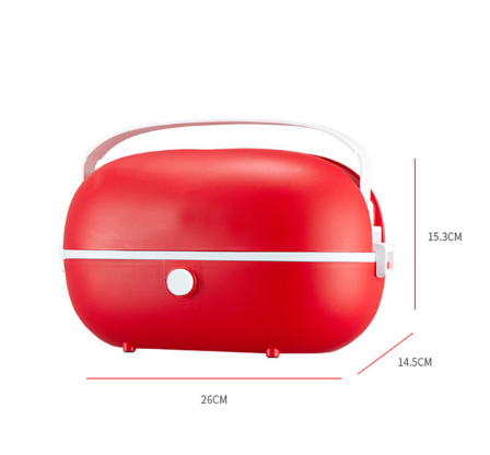 Portable Cooking Electric Lunch Box Stainless Steel Inner Tank Student White