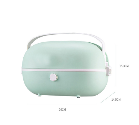 Portable Cooking Electric Lunch Box Stainless Steel Inner Tank Student White