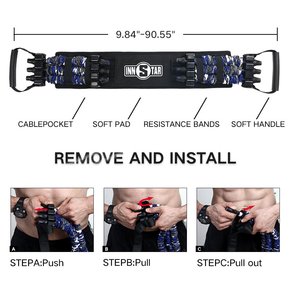 High Quality Latex Resistance Bands Set With Workout Bar Bench Adjustable Home