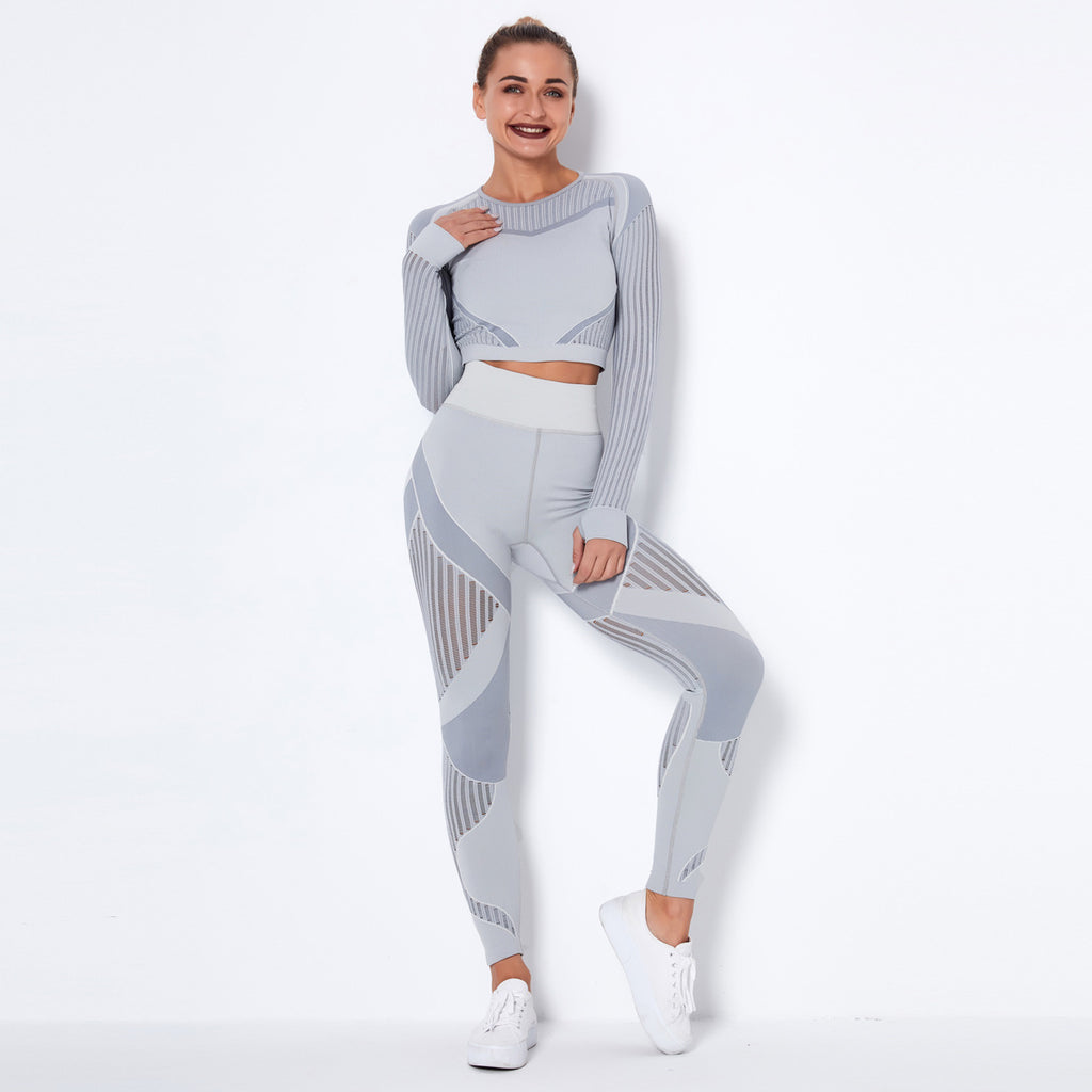 Seamless Knitted Absorbent Yoga Long-sleeved Suit Wearsuit