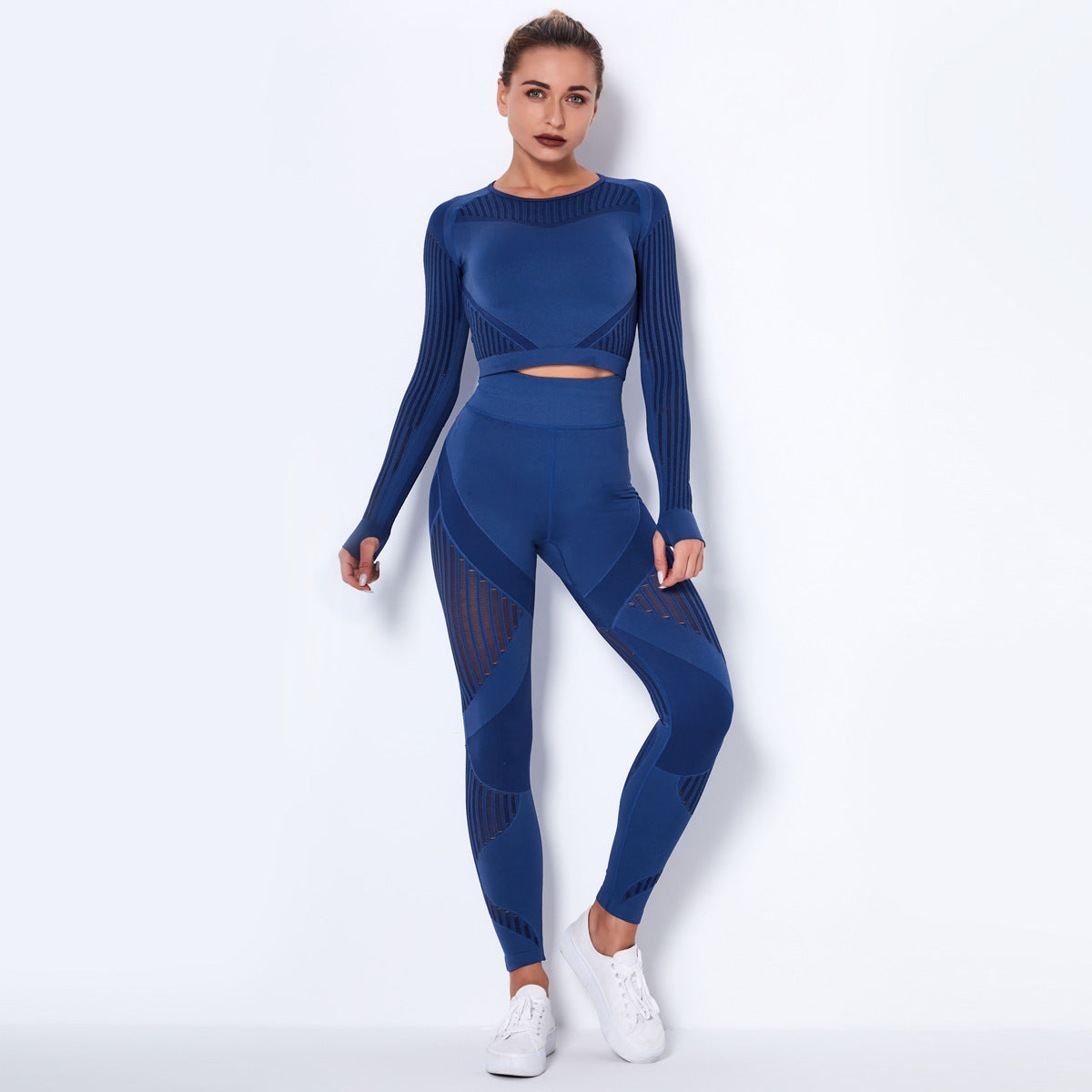 Seamless Knitted Absorbent Yoga Long-sleeved Suit Wearsuit
