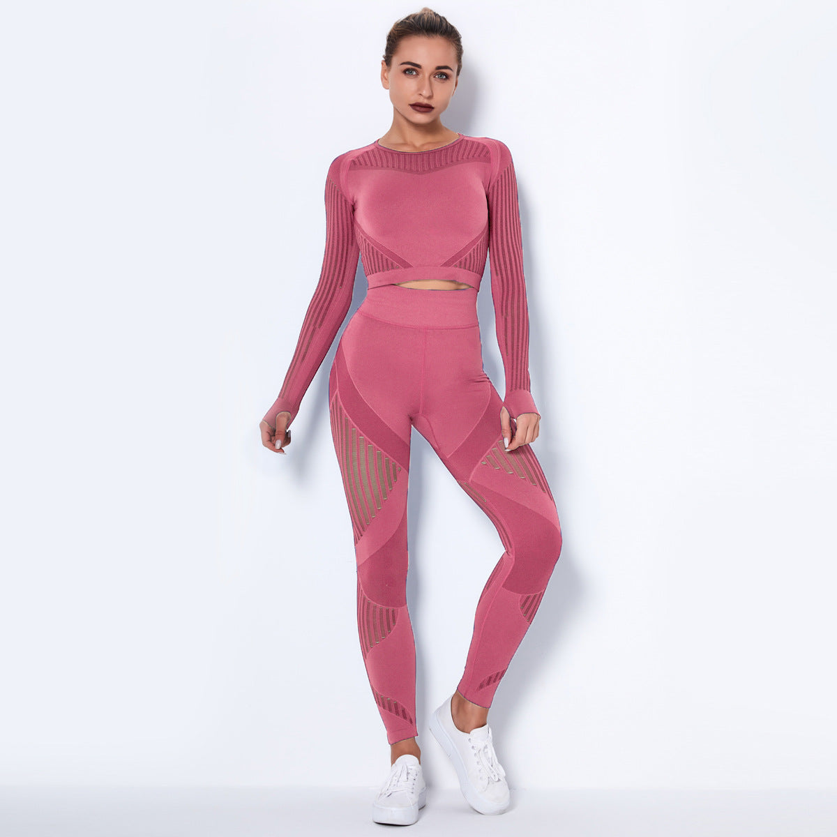 Seamless Knitted Absorbent Yoga Long-sleeved Suit Wearsuit