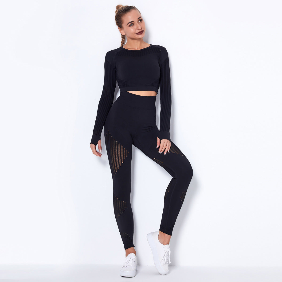 Seamless Knitted Absorbent Yoga Long-sleeved Suit Wearsuit