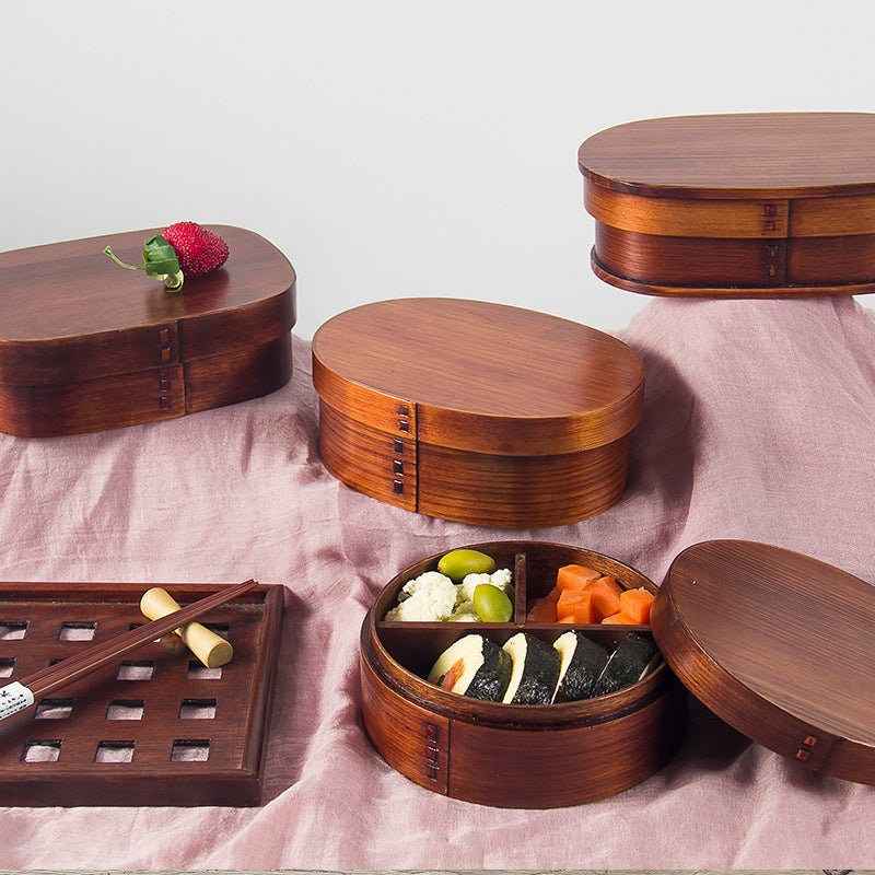 Wooden Lunch Box Japanese Bento Creative Sushi
