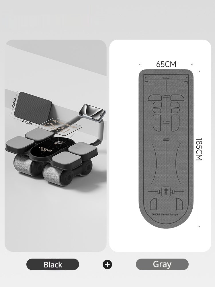 Automatic Self-resilient Rollable Ab Wheel With Belly Support For Core Training
