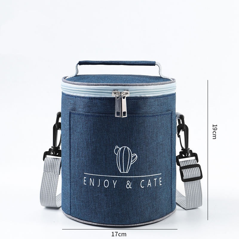 Round Insulated Lunch Box Bag Thick Aluminum Foil