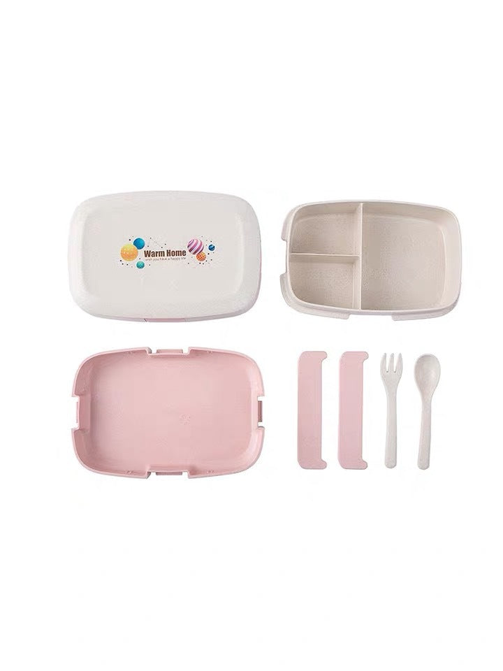 Lunch Box Office Worker Wheat Fiber Compartment Japanese Student White Tie