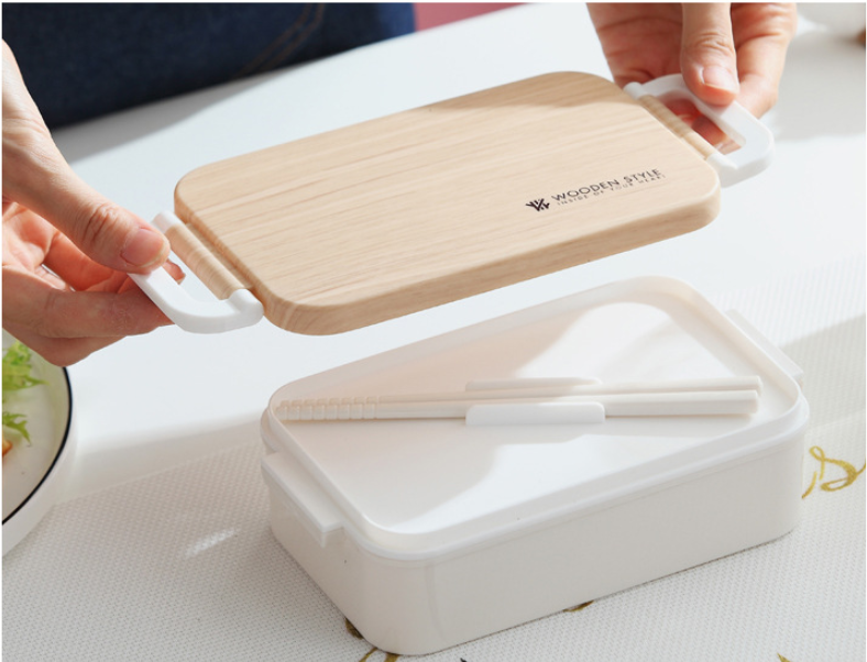 Rectangular Wooden Lunch Box Student