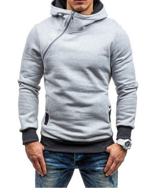 Oblique Zipper Hoodie Men's Tracksuit