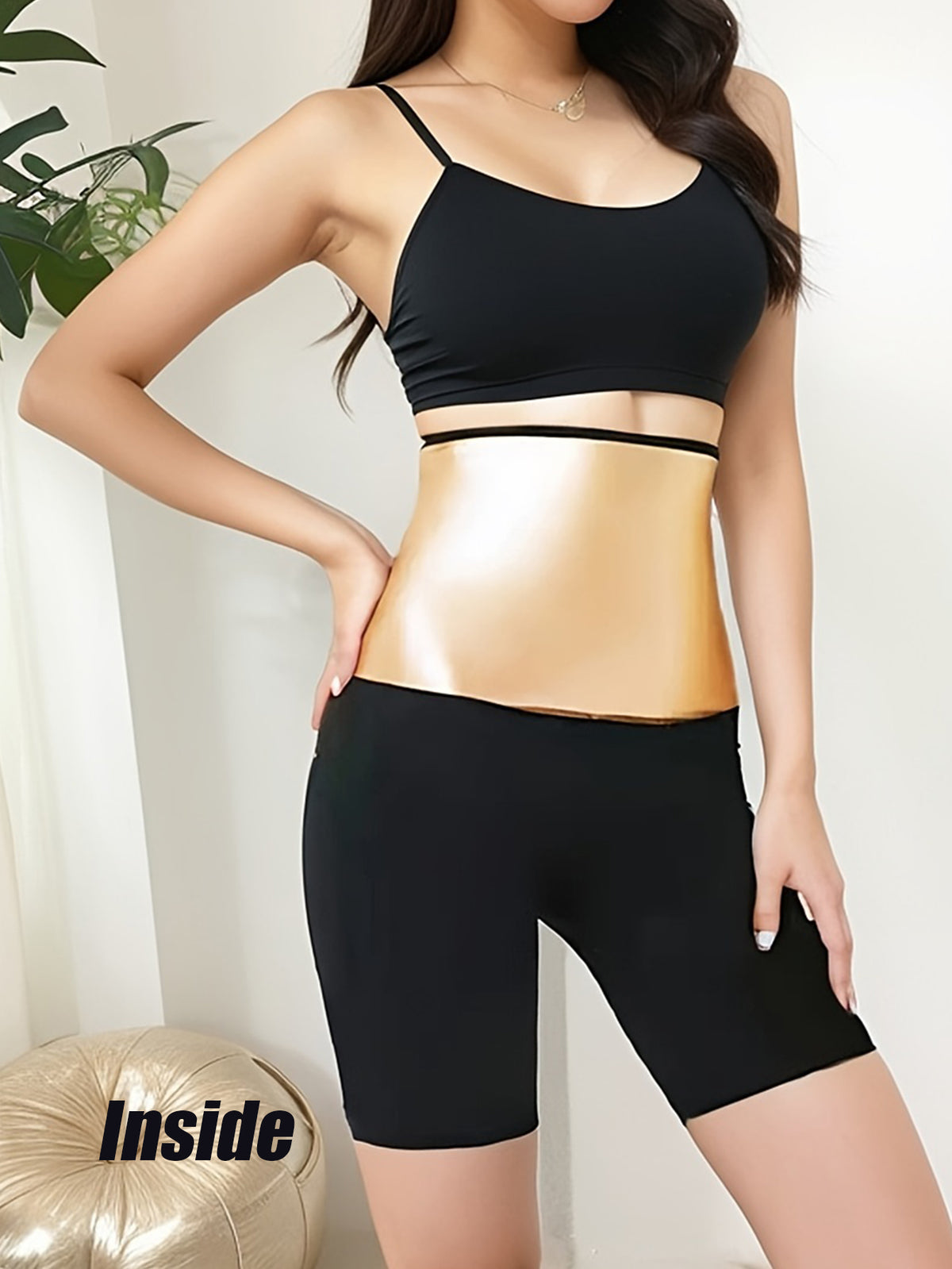 Plus Size Women Sauna Sweat Shorts High Waist Thermo Trainer Slimming