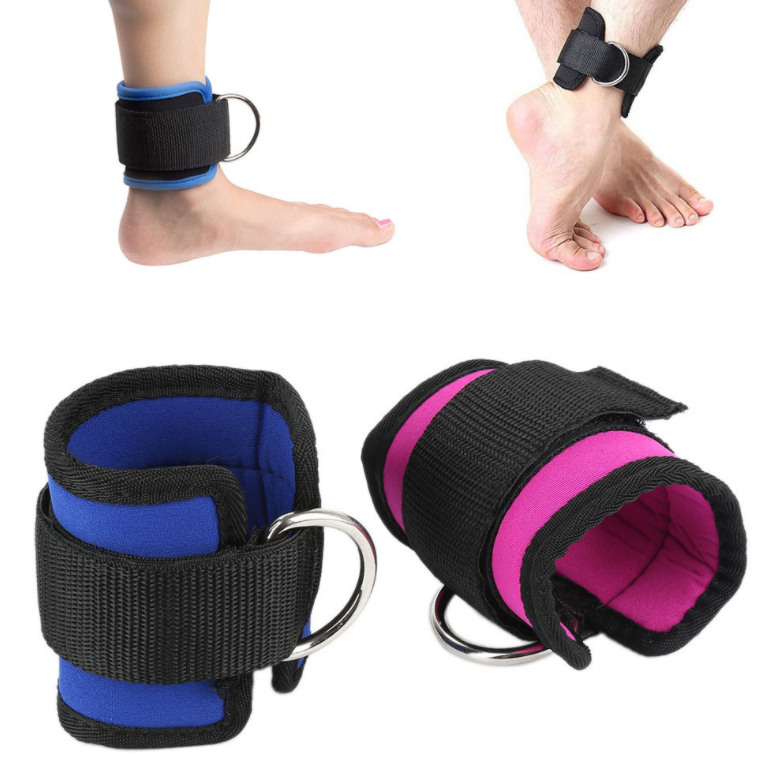 D-ring Ankle Strap Buckle Adjustable Weights Gym Leg Cuffs Power Weight Lifting