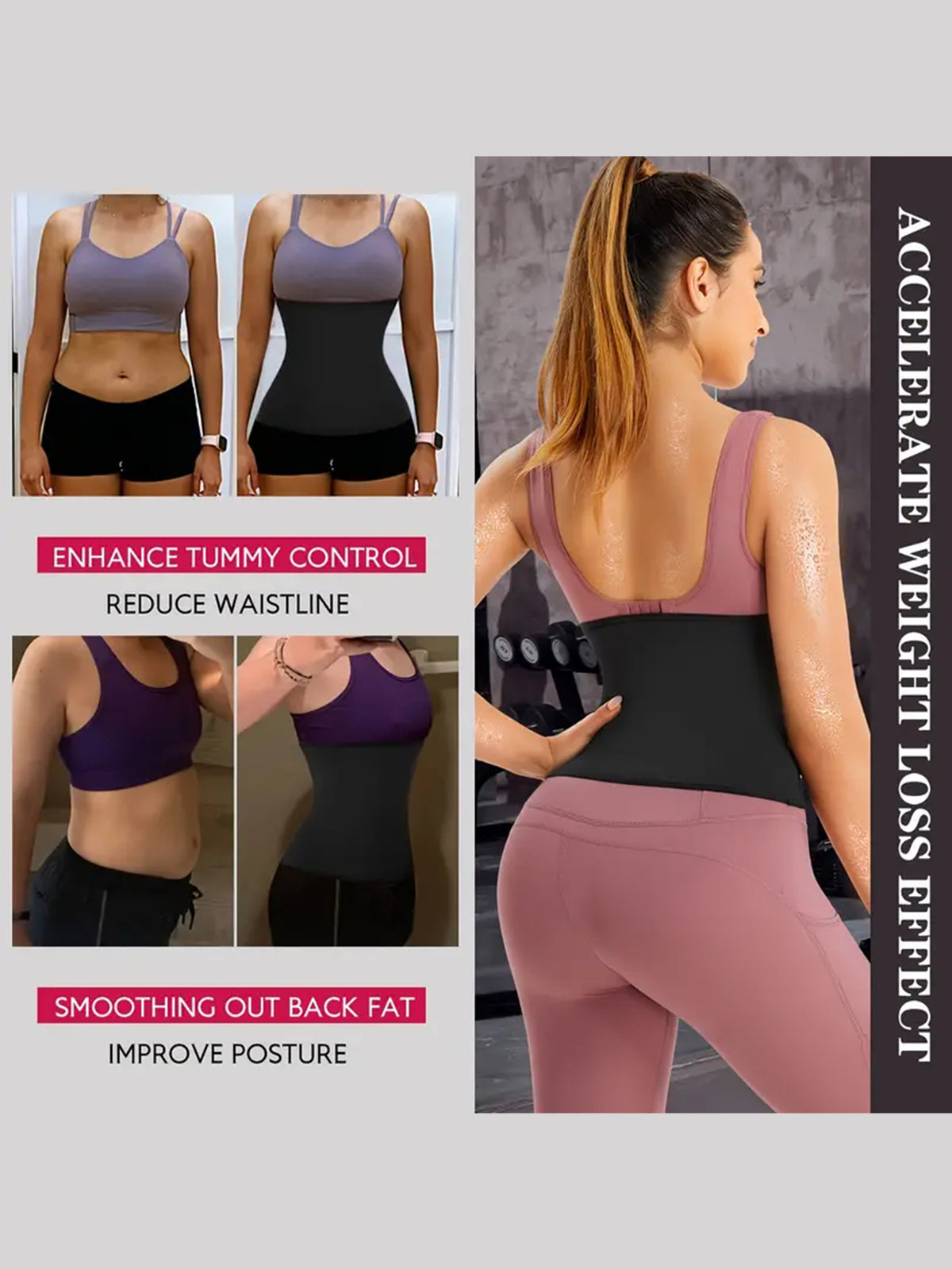 Waist Trimmer For Women, Trainer Sauna Belt, Neoprene-free Cincher, Slimming