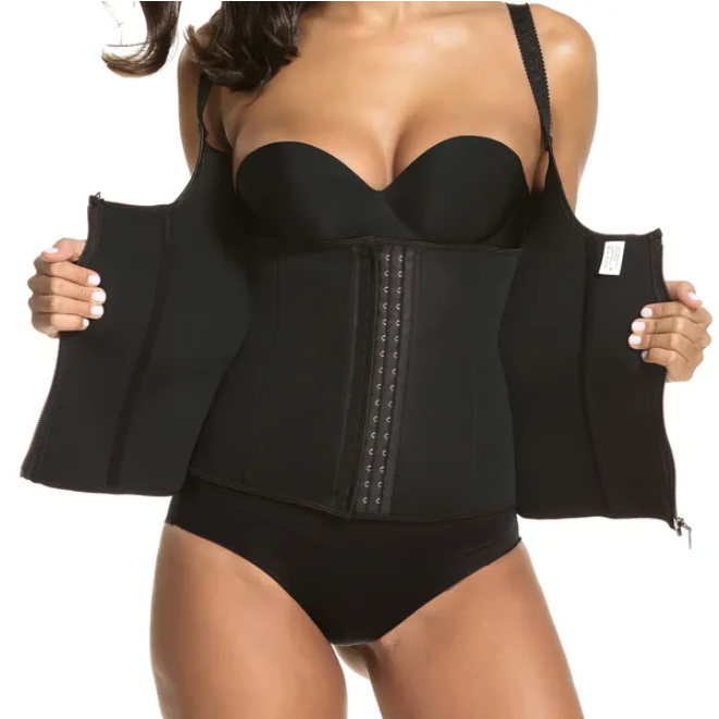 Zippered Waist Trainer Corset Tummy Control Body Shaper Cincher Back Support