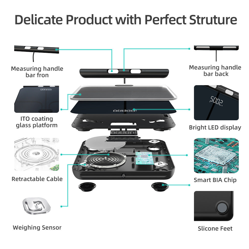 Professional 8-electrode Body Scale With A Standalone Smart App