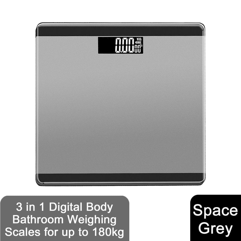 3-in-1 Digital Bathroom Scale, Weight Electronic Space Gray