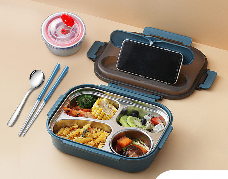 304 Stainless Steel Lunch Box, Fresh-keeping Box With Soup Cup, Insulated
