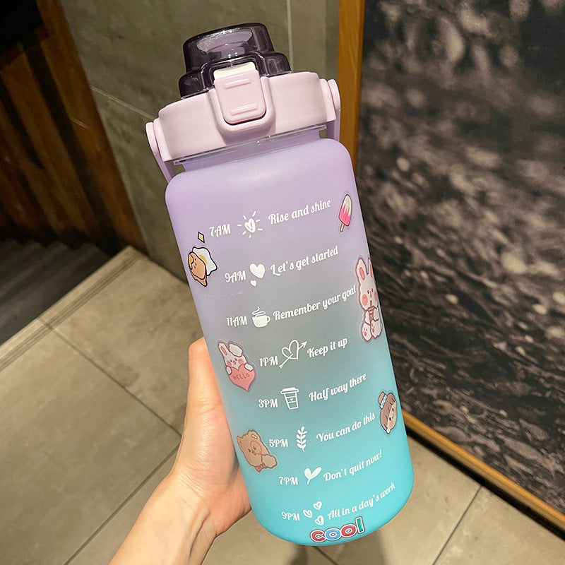 Big Water Bottle Summer Portable Cup 2 Liters Capacity Plastic