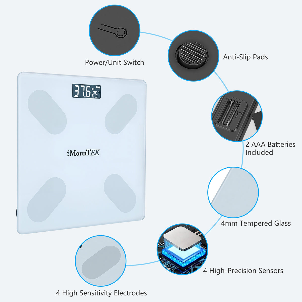 Smart Digital Scale For Body Weight High Accuracy BMI Full Composition Analysis