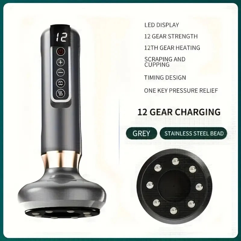 Body Gua Sha Scraping Massager. 12 Level Electric Vacuum Cupping Massager