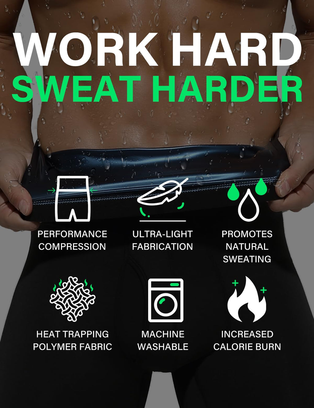 Sauna Short Pants For Men Sweat Suit Compression Shorts Tummy Control Shapewear