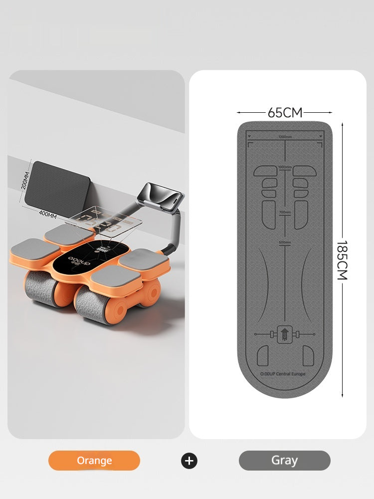 Automatic Self-resilient Rollable Ab Wheel With Belly Support For Core Training