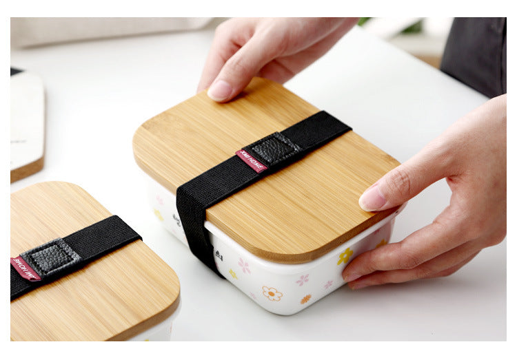Ceramic Japanese Refrigerator Storage Box Fruit Microwave Lunch With Lid
