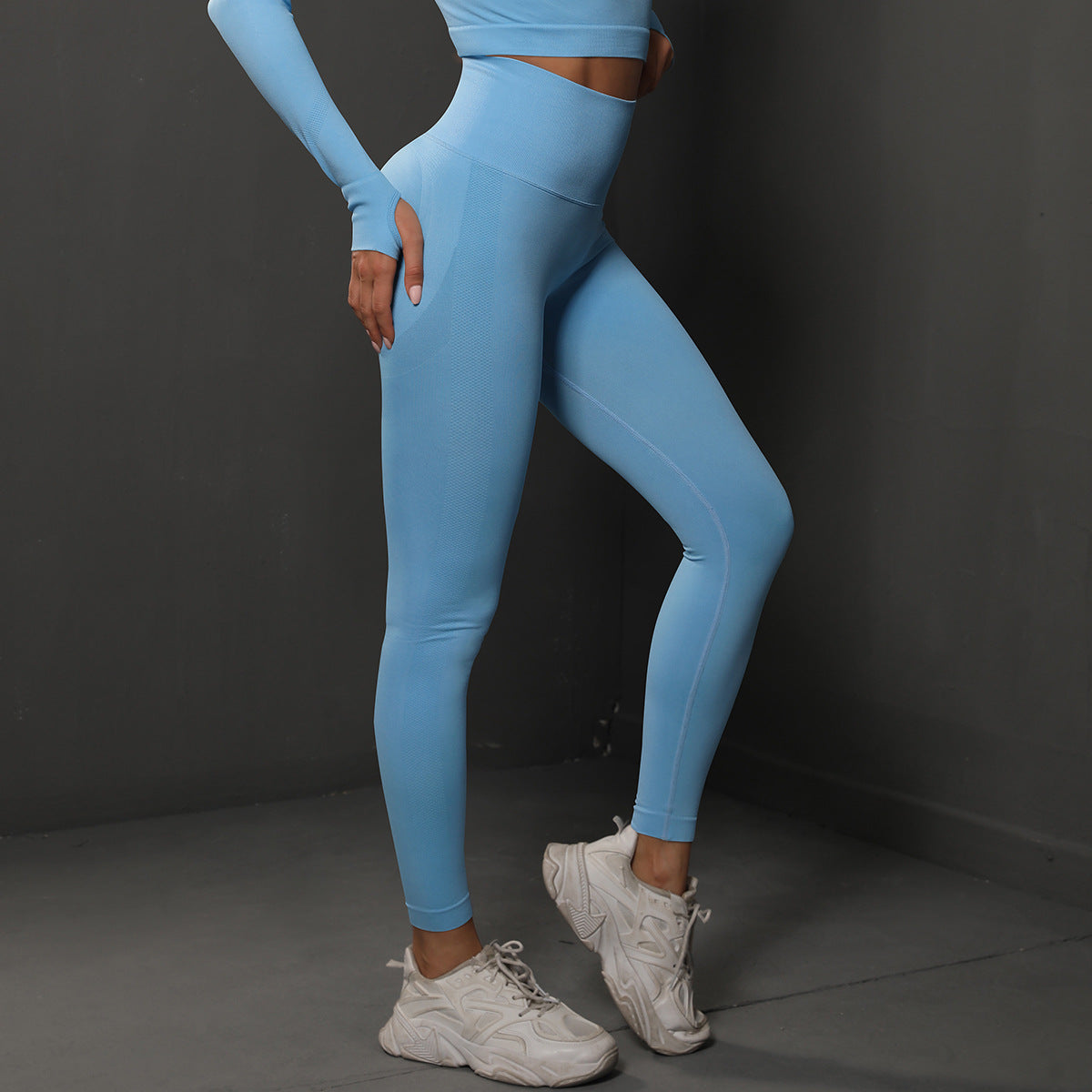 High Waist Seamless Yoga Pants Women's Solid Color Full Length Leggings Fitness