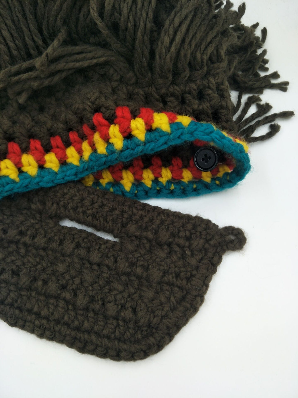 Halloween Party Spoof Knit Wool Hats Handmade Beard Men And Women Wig