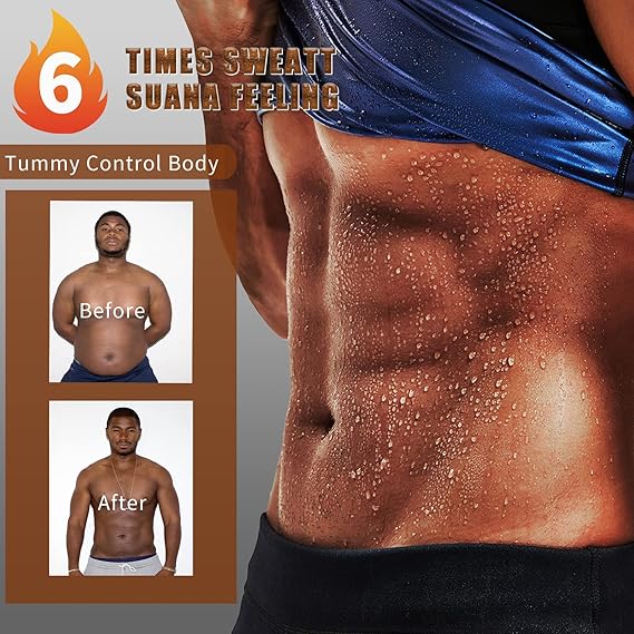 Sauna Sweat Vest Workout Tank Top Waist Trainer For Men Compression Enhancing