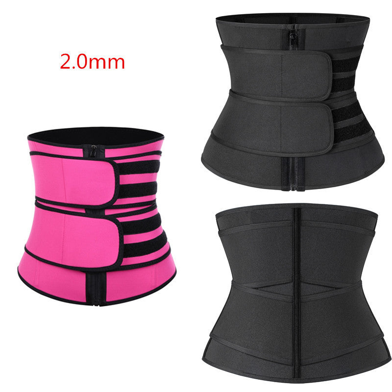 Women's Zipper Belly Band Neoprene Body Shaper Violently Sweat Belt
