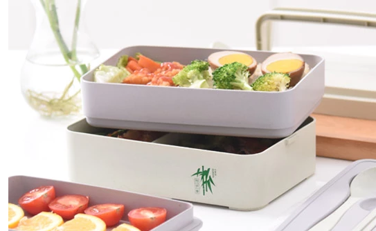 Eco-friendly Bamboo 3-layer Lunch Box Microwave Safe Bento
